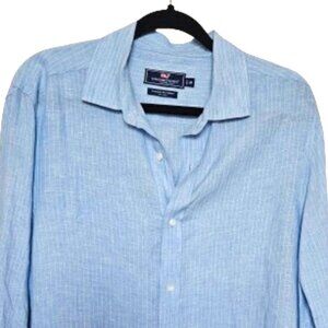 Vineyard Vines Blue Striped Linen Shirt